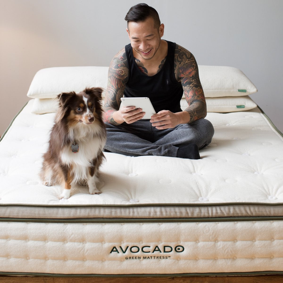 Avocado Green Mattress Natural and Organic Pillowtop Side Back Combo Sleepers Best Comfortable
