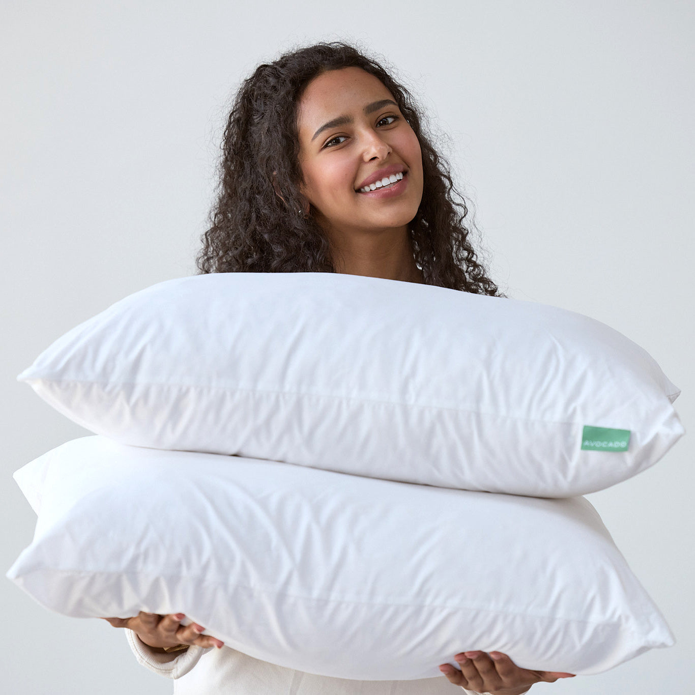 Organic Cotton Pillow With Natural Latex Kapok Fill Avocado